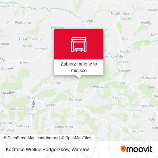 Mapa Koźmice Wielkie Podgorzków