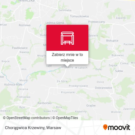 Mapa Chorągwica Krzewiny