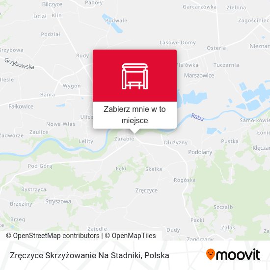 Mapa Zręczyce Skrzyżowanie Na Stadniki