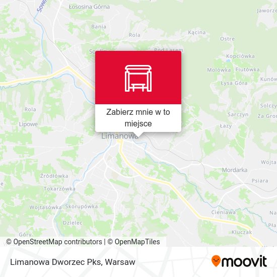 Mapa Limanowa Dworzec Pks