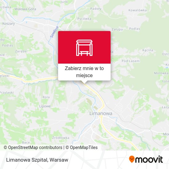 Mapa Limanowa Szpital