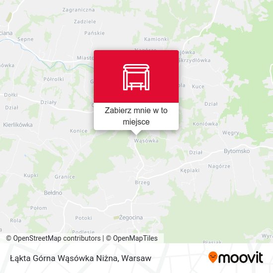 Mapa Łąkta Górna Wąsówka Niżna