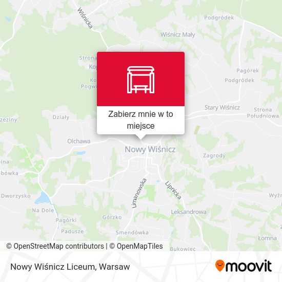 Mapa Nowy Wiśnicz Liceum