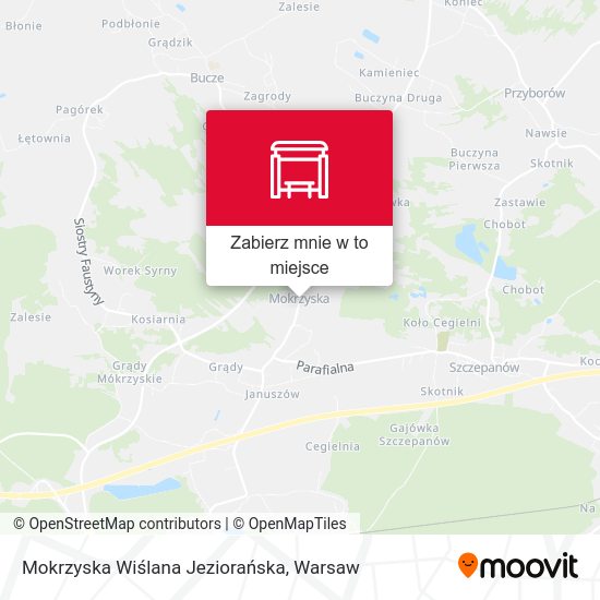 Mapa Mokrzyska Wiślana Jeziorańska