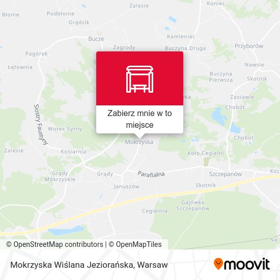 Mapa Mokrzyska Wiślana Jeziorańska