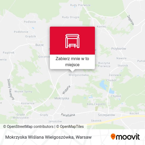 Mapa Mokrzyska Wiślana Wielgoszówka