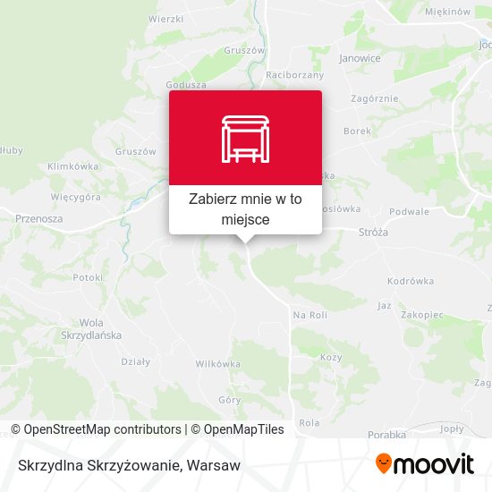 Mapa Skrzydlna Skrzyżowanie