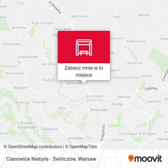 Mapa Cianowice Niebyła - Świńczów