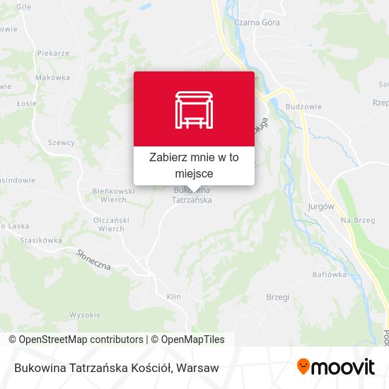 Mapa Bukowina Tatrzańska Kościół