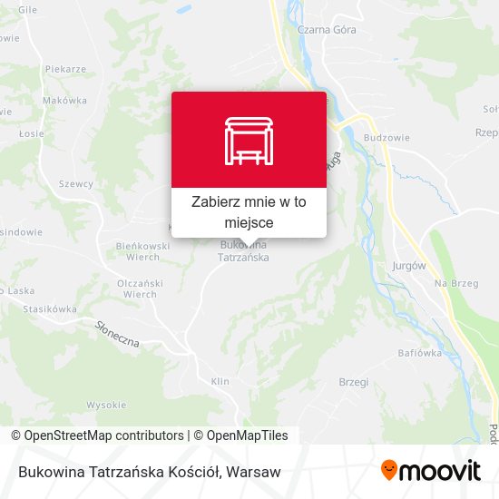 Mapa Bukowina Tatrzańska Kościół