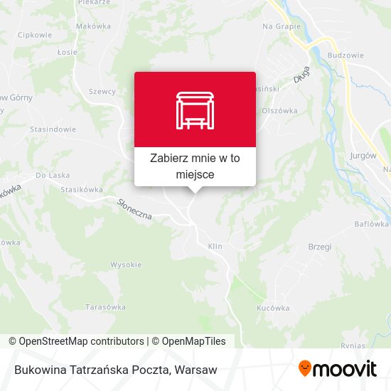 Mapa Bukowina Tatrzańska Poczta