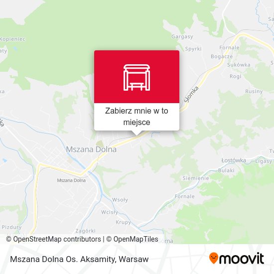 Mapa Mszana Dolna Os. Aksamity