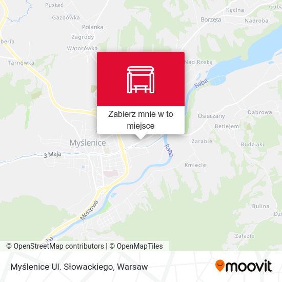 Mapa Myślenice Ul. Słowackiego