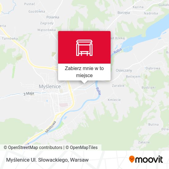 Mapa Myślenice Ul. Słowackiego