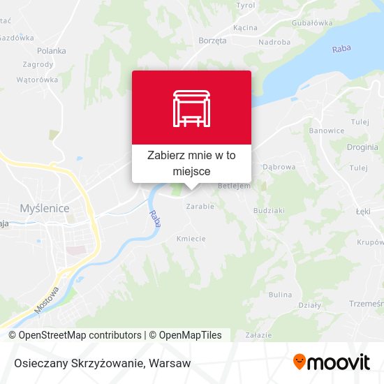 Mapa Osieczany Skrzyżowanie