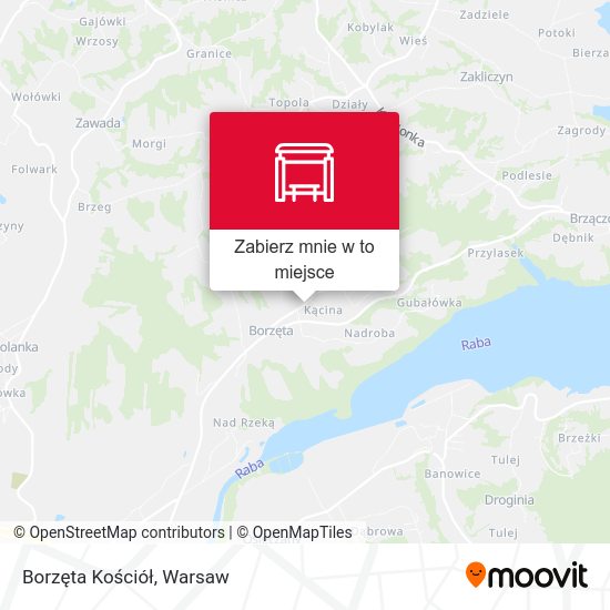 Mapa Borzęta Kościół