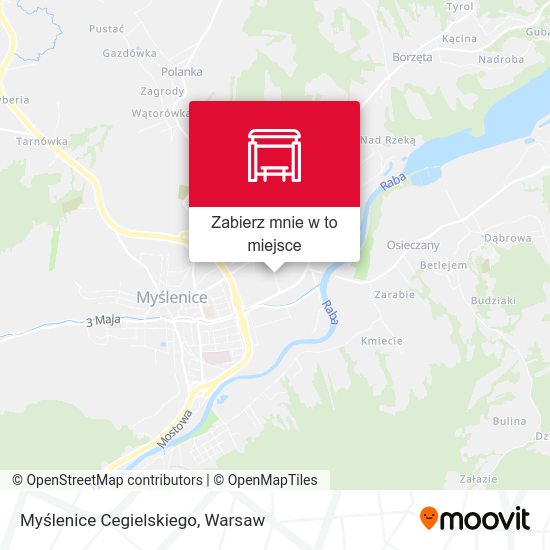 Mapa Myślenice Cegielskiego