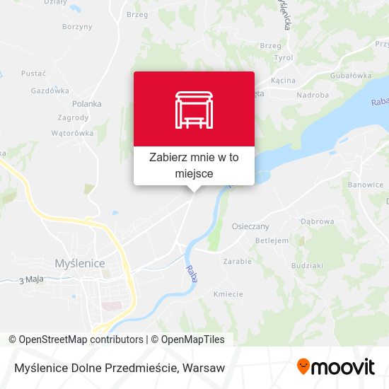 Mapa Myślenice Dolne Przedmieście