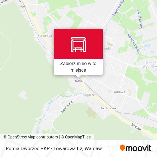 Mapa Rumia Dworzec PKP - Towarowa 02