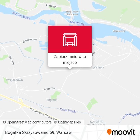 Mapa Bogatka Skrzyżowanie 69