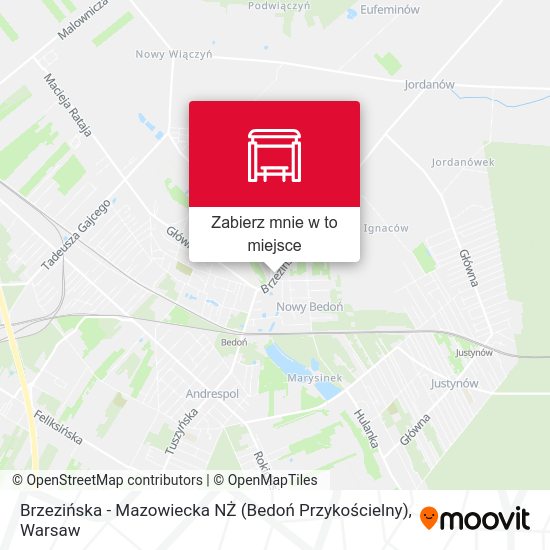 Mapa Brzezińska - Mazowiecka NŻ (Bedoń Przykościelny)