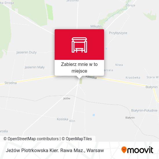 Mapa Jeżów Piotrkowska Kier. Rawa Maz.