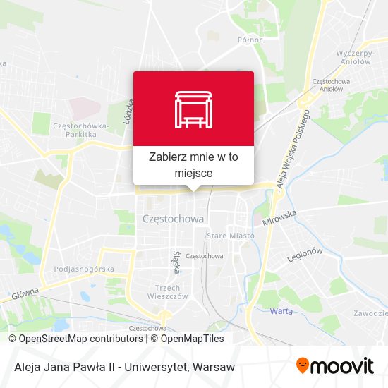 Mapa Aleja Jana Pawła II - Uniwersytet