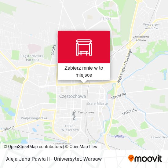 Mapa Aleja Jana Pawła II - Uniwersytet