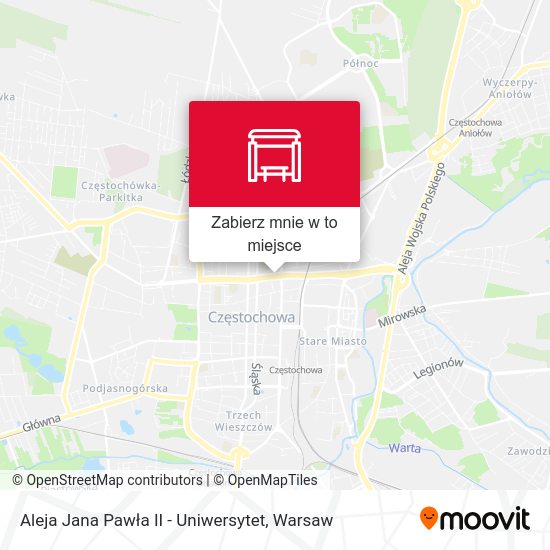 Mapa Aleja Jana Pawła II - Uniwersytet