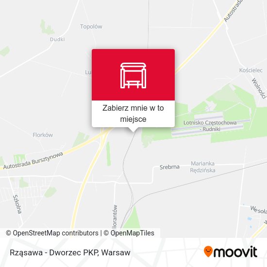 Mapa Rząsawa - Dworzec PKP