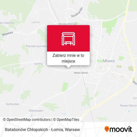 Mapa Batalionów Chłopskich - Łomia