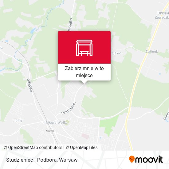 Mapa Studzieniec - Podbora