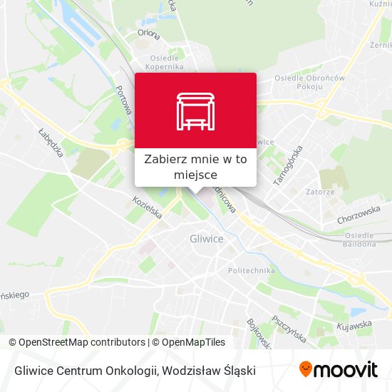 Mapa Gliwice Centrum Onkologii