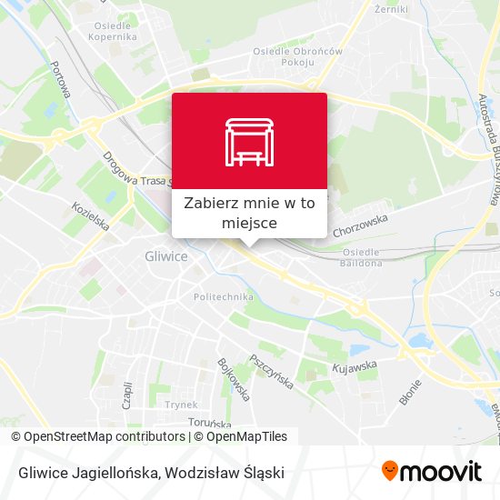 Mapa Gliwice Jagiellońska