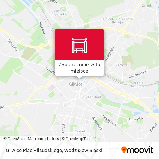 Mapa Gliwice Plac Piłsudskiego