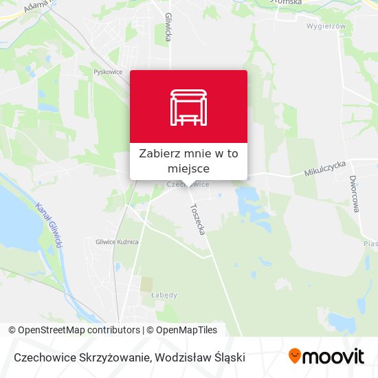 Mapa Czechowice Skrzyżowanie