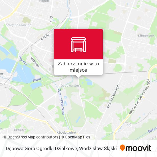 Mapa Dębowa Góra Ogródki Działkowe