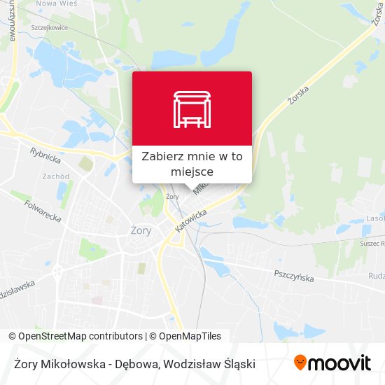 Mapa Żory Mikołowska - Dębowa