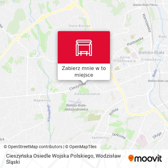 Mapa Cieszyńska Osiedle Wojska Polskiego