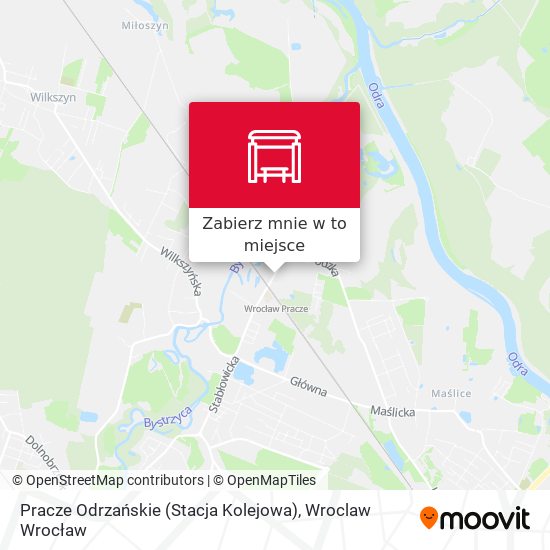 Mapa Pracze Odrzańskie (Stacja Kolejowa)