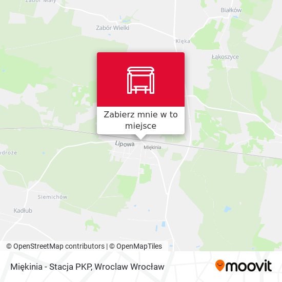 Mapa Miękinia - Stacja PKP