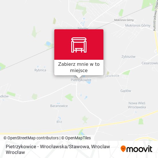 Mapa Pietrzykowice - Wrocławska / Stawowa