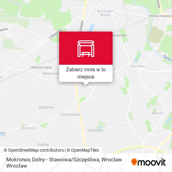 Mapa Mokronos Dolny - Stawowa / Szczęśliwa