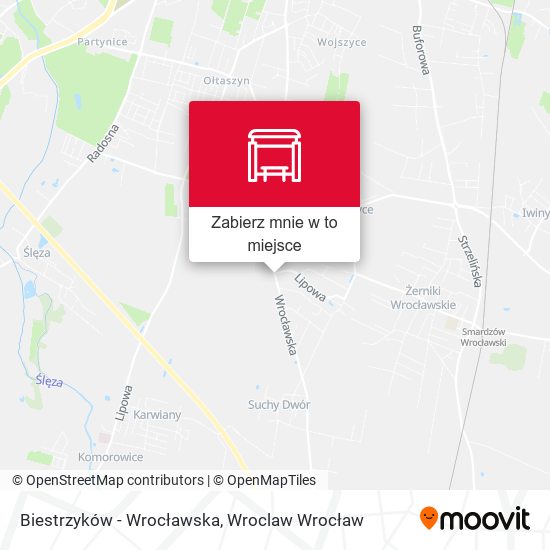 Mapa Biestrzyków - Wrocławska