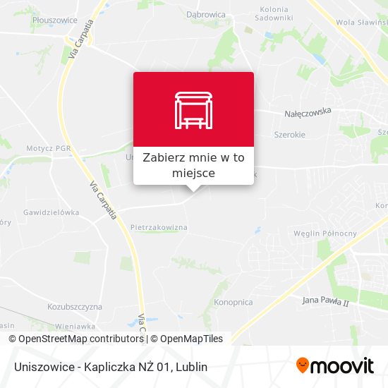 Mapa Uniszowice - Kapliczka NŻ 01