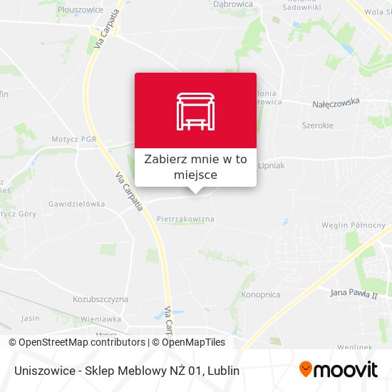 Mapa Uniszowice - Sklep Meblowy NŻ 01