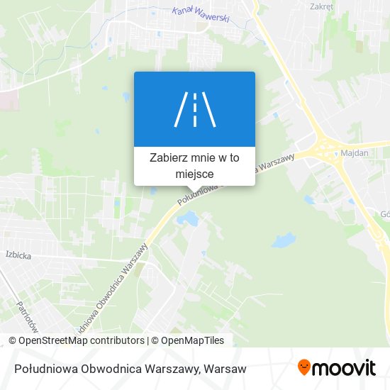 Mapa Południowa Obwodnica Warszawy