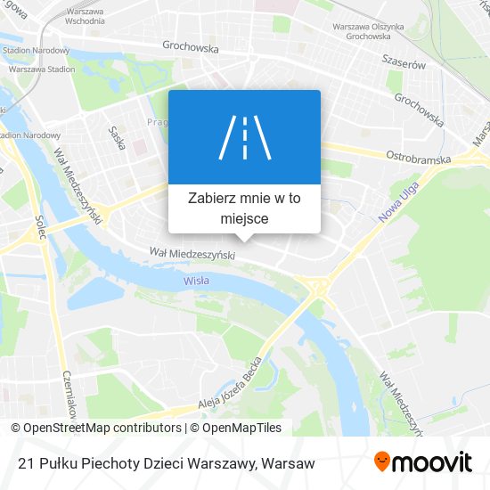 Mapa 21 Pułku Piechoty Dzieci Warszawy