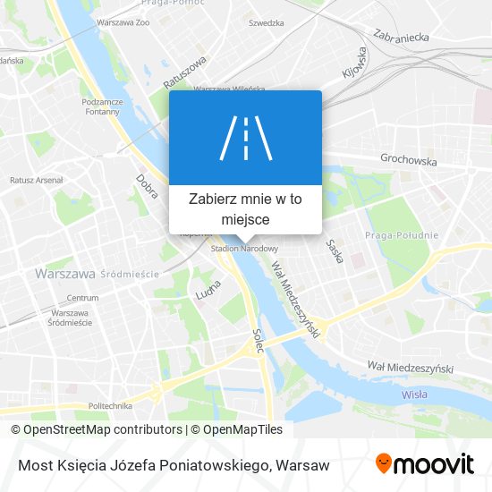 Mapa Most Księcia Józefa Poniatowskiego