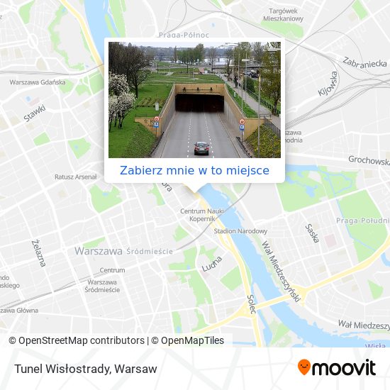 Mapa Tunel Wisłostrady